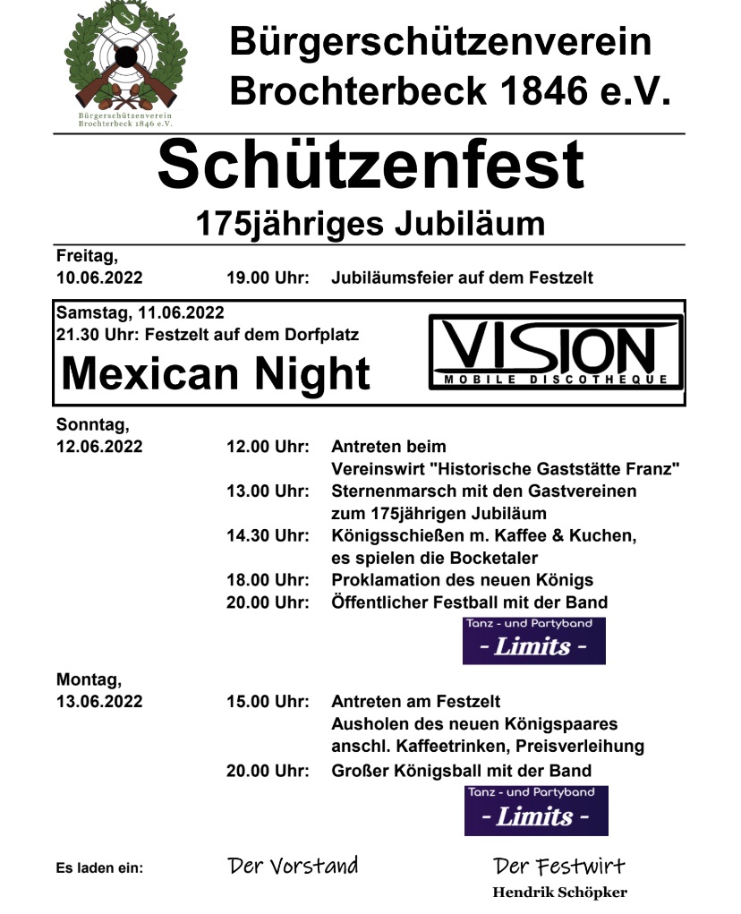 Programm Jubiläumsfest 2022